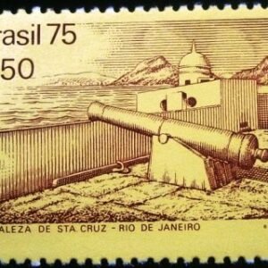 Selo postal do Brasil de 1975 Fortaleza Santa Cruz