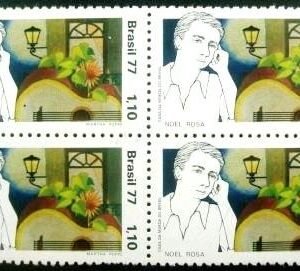 Quadra de selos do Brasil de 1977 Noel Rosa