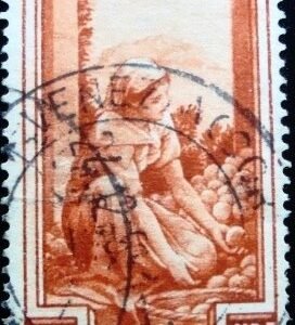 Selo postal da Itália de 1950 Orange Harvest