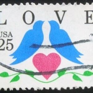 Selo postal dos Estados Unidos de 1990 Love 25