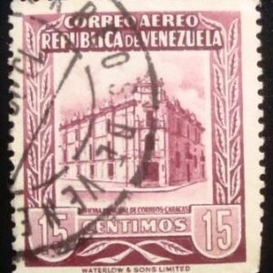 Selo postal da Venezuela de 1953 Main Post Office Caracas