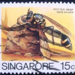 Selo postal de Singapura de 1985 Potter Wasp