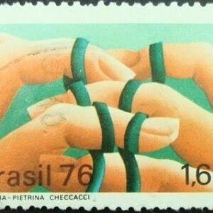 Selo Postal do Brasil de 1976 Dedos