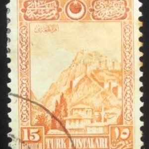 Selo postal da Turquia de 1926 Fortress of Ankara 15