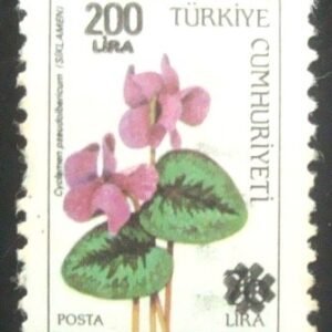 Selo postal da Turquia de 1990 Cyclamen