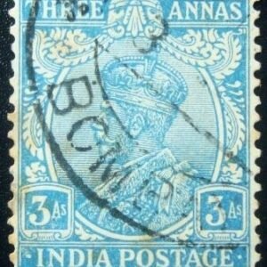 Selo postal da Índia de 1926 King George V with Indian emperor's crown 3