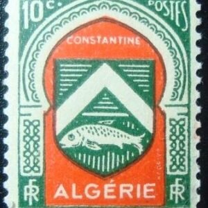 Selo postal da Argélia de 1947 Coat of arms of Constantine