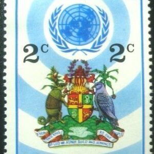 Selo postal de Grenada de 1975 U.N. emblem and Grenada coat of arms