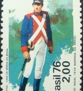 Selo postal do Brasil de 1976 Fuzileiro de 1908