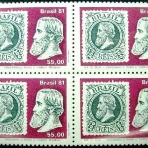 Quadra de selos do Brasil de 1981 Cabeça Pequena 100