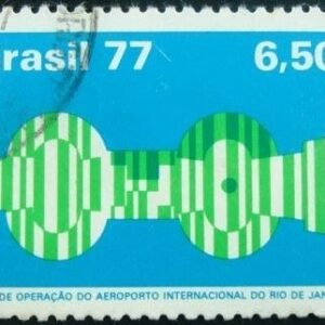 Selo postal do Brasil de 1977 Aeroporto Rio de Janeiro