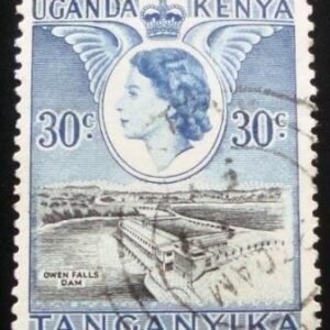 Selo postal da África Oriental Britânica de 1954 Owen Falls Dam