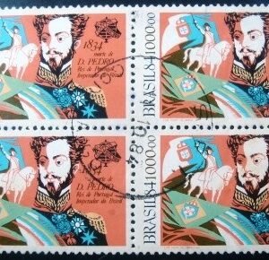 Quadra de selos do Brasil de 1984 D. Pedro I