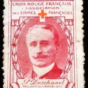 Selo postal Cinderela da França de 1914 Paul Deschanel