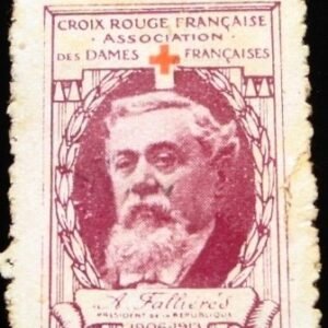 Selo postal Cinderela da França de 1914 Armand Fallières
