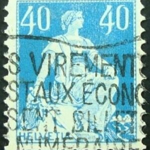 Selo postal da Suiça de 1921 Sitting Helvetia