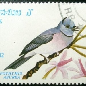 Selo postal da Libéria de 1982 Black-naped Monarch