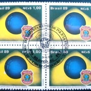Quadra de selos postais do Brasil de 1989 Polícia Federal