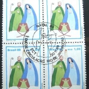 Quadra de selos postais do Brasil de 1989 Sagrada Família