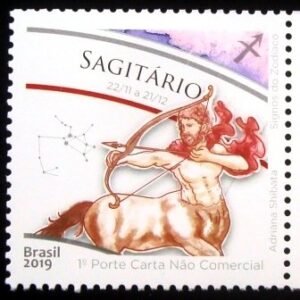 Selo postal do Brasil de 2019 Sagitário