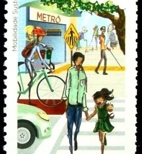 Selo postal do Brasil de 2016 Metrô N