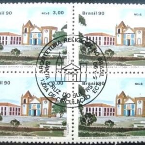 Quadra de selos postais de 1990 Igreja Nossa Senhora da Vitória