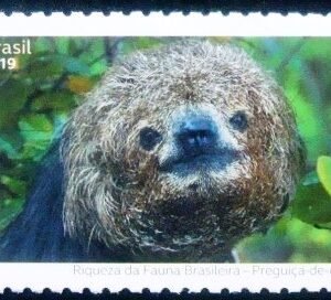 Selo postal do Brasil de 2019 Preguiça-de-coleira