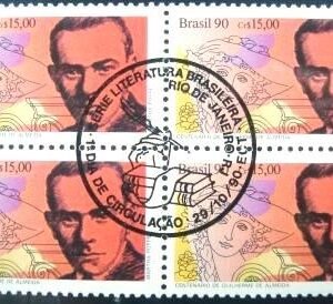 Quadra de selos postais do Brasil de 1990 Guilherme de Almeida
