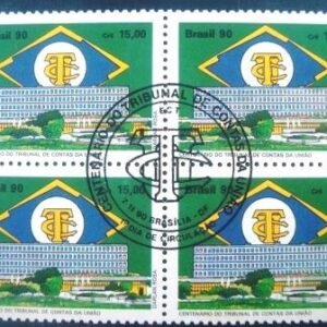 Quadra de selos postais do Brasil de 1990 Tribunal de Contas