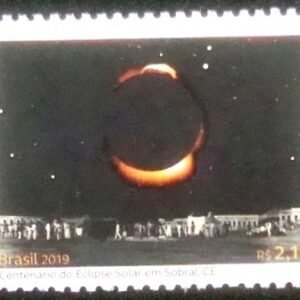 Selo postal do Brasil de 2019 Eclipse Solar em Sobral