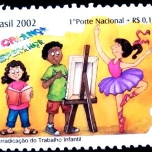 Selo postal do Brasil de 2002 Criança Esperança