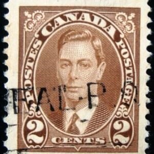Selo postal do Canadá de 1928 King George V 2c