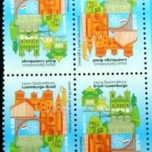 Quadra de selos postais do Brasil de 2018 Brasil-Luxemburgo
