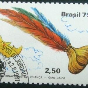 Selo postal do Brasil de 1979 Peteca