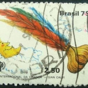 Selo postal do Brasil de 1979 Peteca