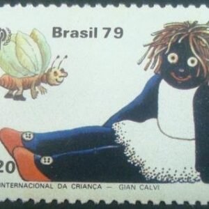 selo postal do Brasil de 1979 Boneco de Pano - C 1124 N