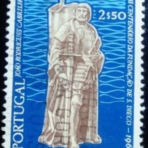 Selo postal de Portugal de 1969 Joao Rodrigues Cabrilho