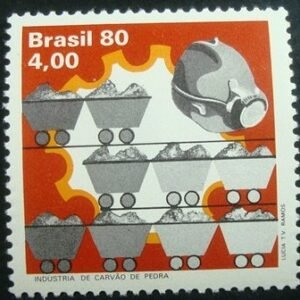 Selo postal do Brasil de 1980 Carvão de Pedra