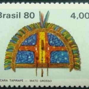 Selo postal do Brasil de 1980 Máscara Tapirapé - C 1138 N