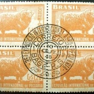 Quadra de selos aéreos do Brasil de 1948 Exposição Bagé