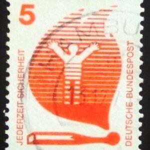 Selo postal da Alemanha de 1971 Fire through match