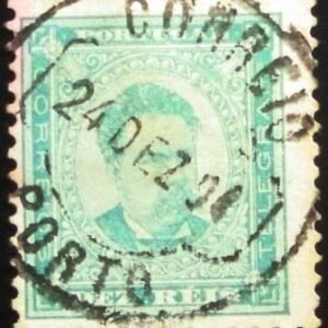 Selo postal de Portugal de 1884 King Luis I 10