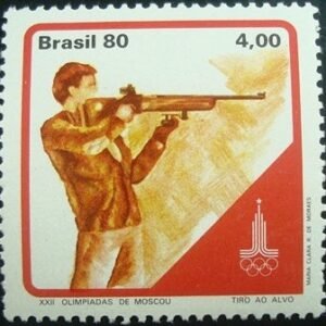 Selo postal do Brasil de 1980 Tiro ao alvo