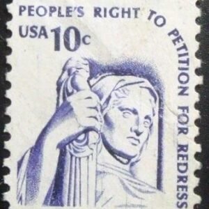 Selo postal dos Estados Unidos de 1977 Contemplation of Justice