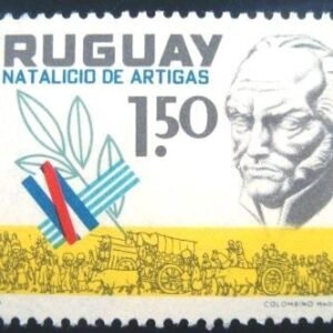 Selo postal Aéreo do Uruguai de 1965 General Jose Artigas