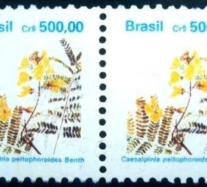 Par de selos postais do Brasil de 1991 Sibipiniina U PR