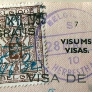 Página de passaporte da Bélgica de 1953