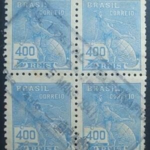 Quadra de selos postais do Brasil 1936 Globo 400