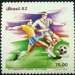 Selo postal do Brasil de 1982 Disputa de bola - C 1245 N