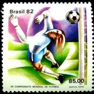 Selo postal do Brasil de 1982 Defesa do Goleiro